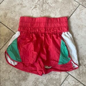 Free People Movement The Way Home Shorts red/green/white size large